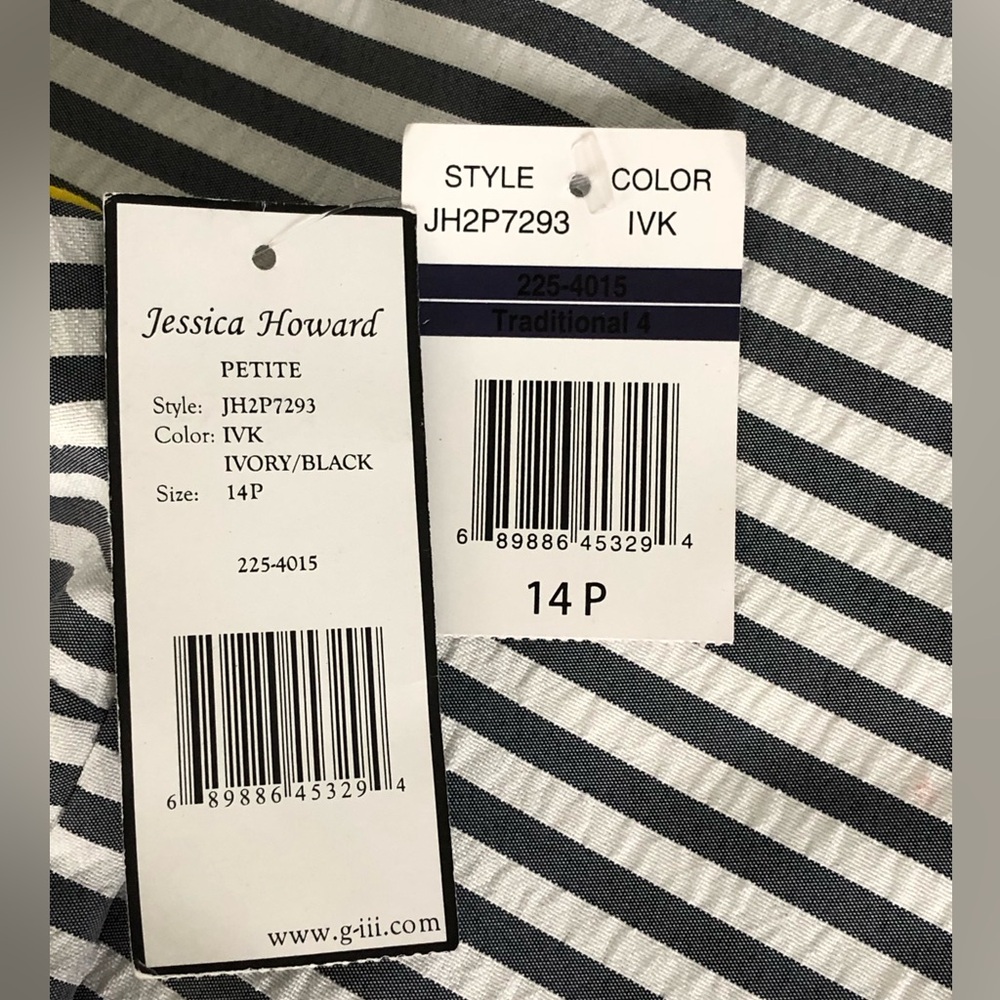 Jessica Howard Striped Midi Dress with Yellow Accents - Picture 4 of 4